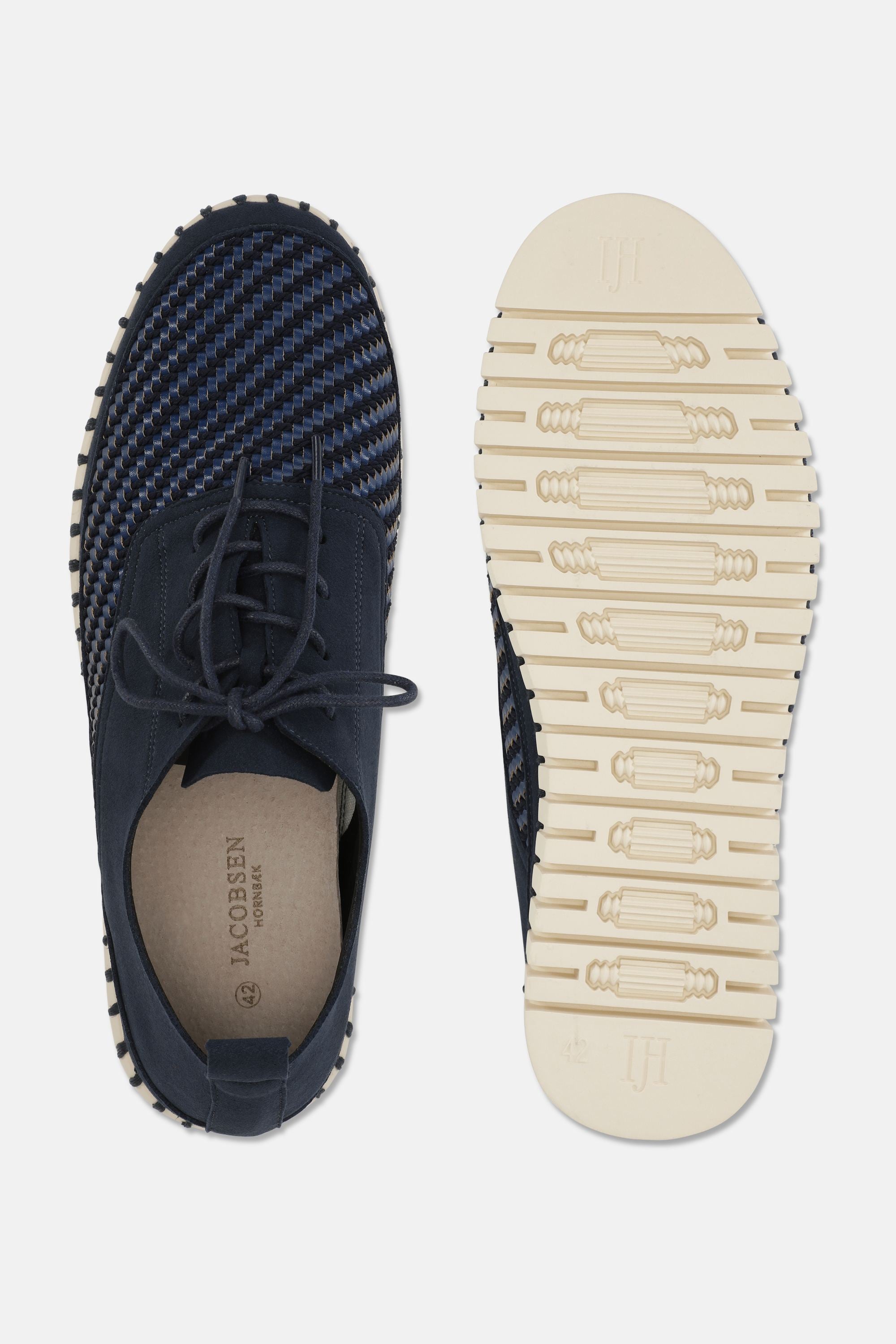 Herresko Med Lisser - Dark Indigo Pearled Ivory